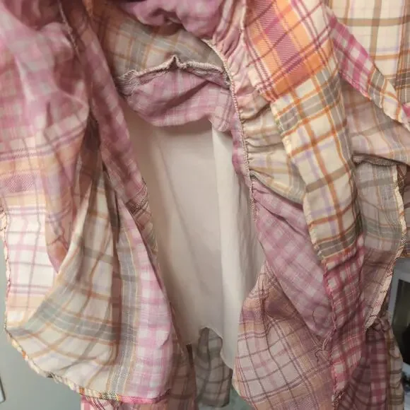 Pink Bohemian Whimsy Plaid Maxi Skirt - Picture 2 of 6